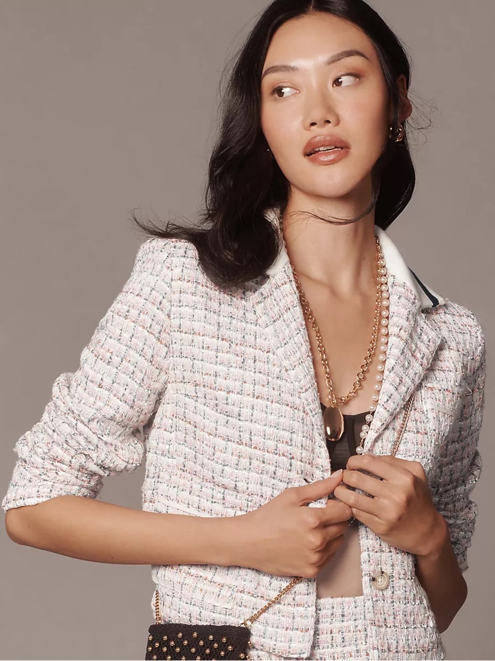 Maeve Anthropologie Sporty Trim Tweed Jacket Size 6